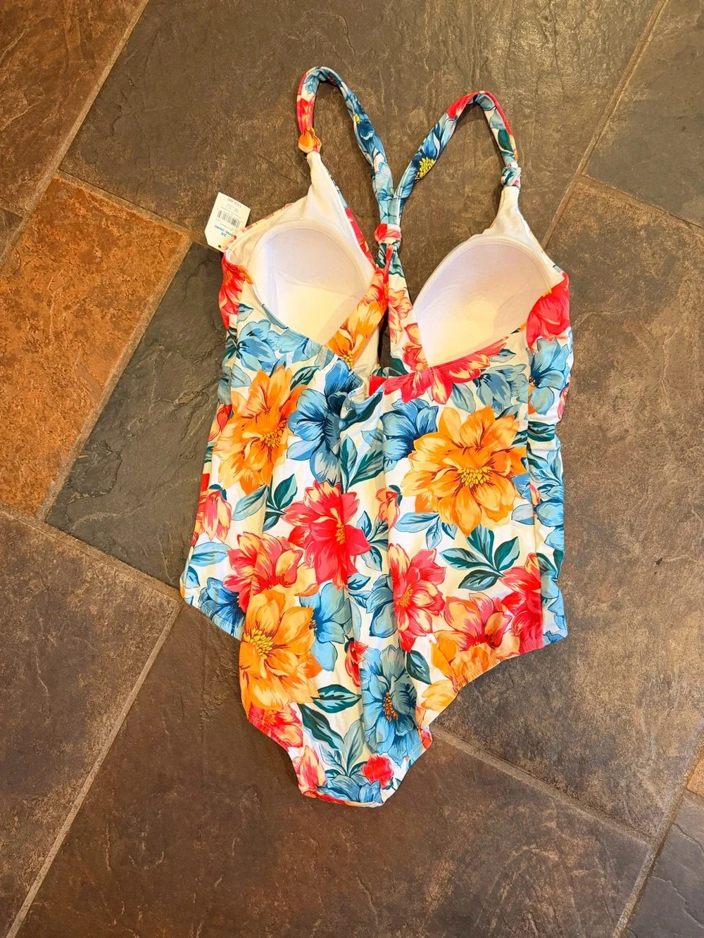 NWT Time & Tru Women's Floral Print One-Piece Swimsuit